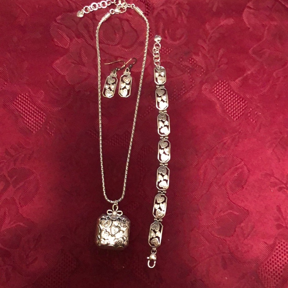 Matching necklace, earrings and bracelet
